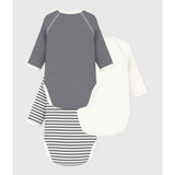 Petit Bateau Navy/White 3-Pak Langærmet Body