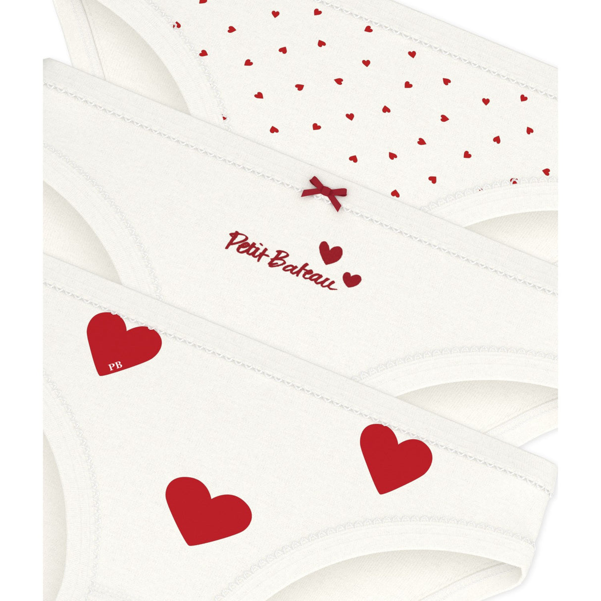Petit Bateau Hearts Trusser 3-Pak