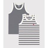 Petit Bateau Navy Stripe Undertrøje 2-Pak