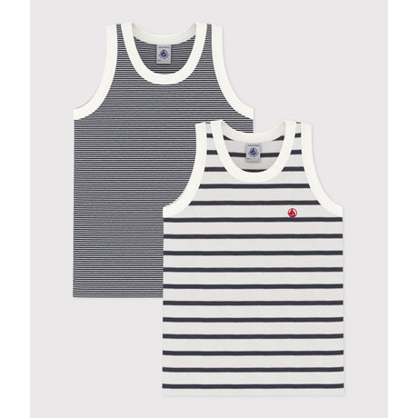 Petit Bateau Navy Stripe Undertrøje 2-Pak