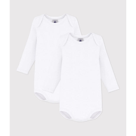 Petit Bateau White Langærmet Body 2-Pak