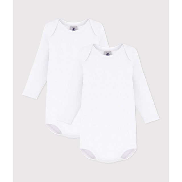 Petit Bateau White Langærmet Body 2-Pak