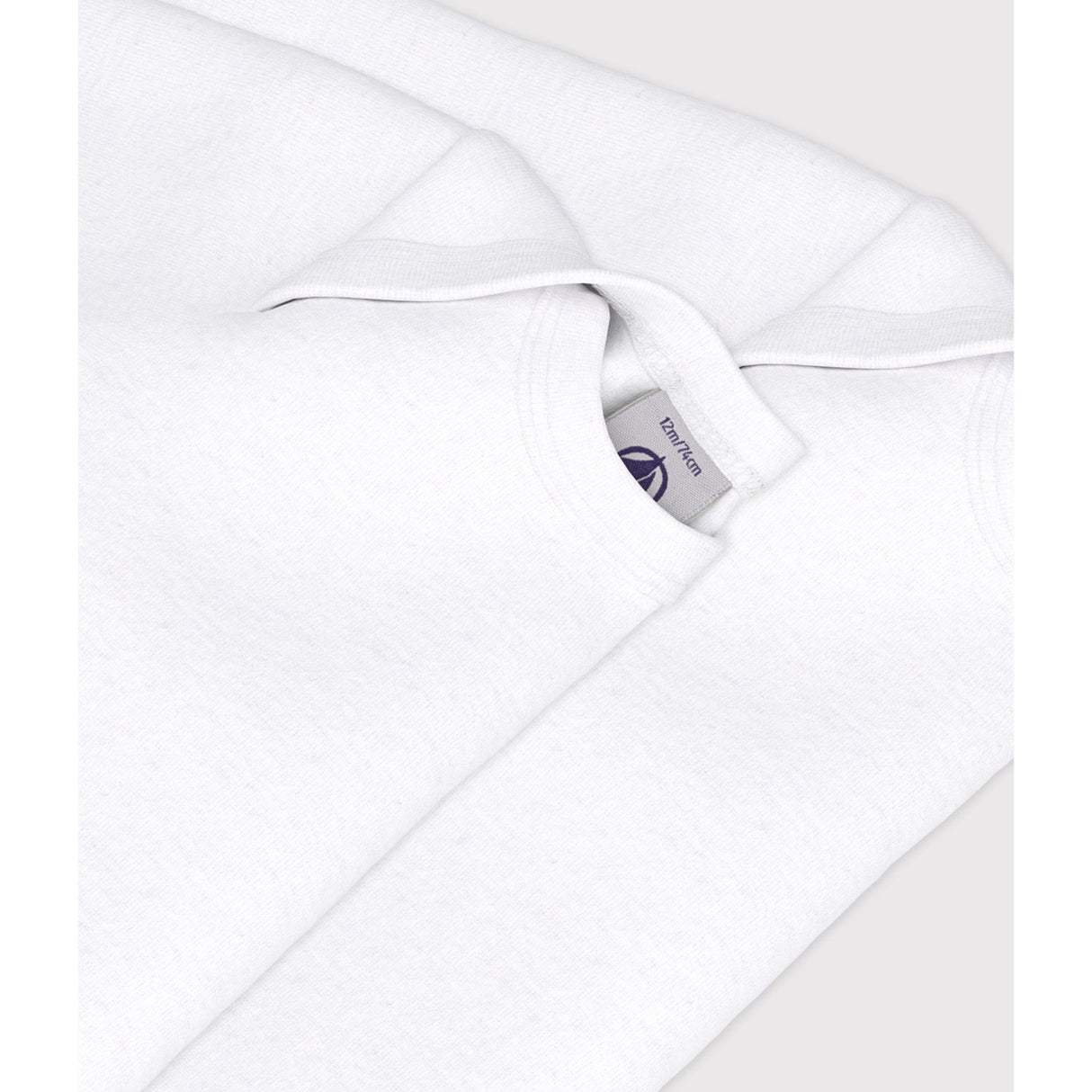 Petit Bateau White Langærmet Body 2-Pak