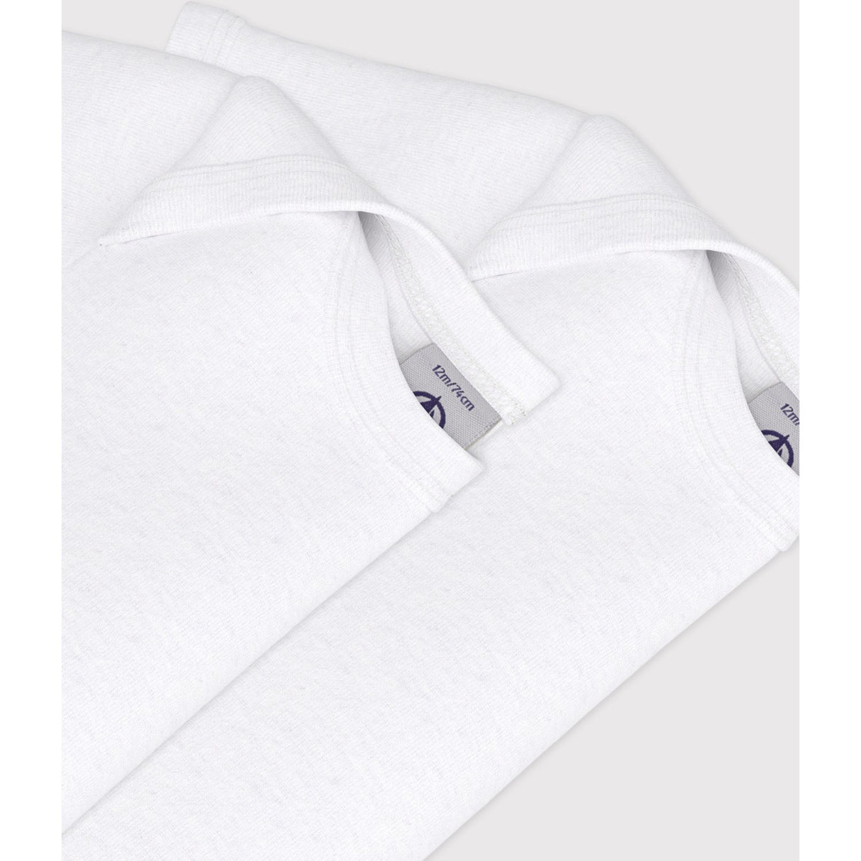 Petit Bateau White Kortærmet Body 2-Pak