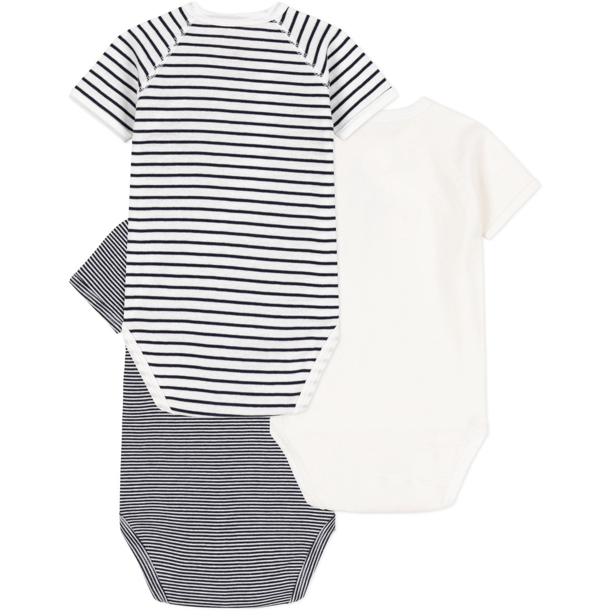Petit Bateau Navy Stripe Kortærmet Body 3-Pak