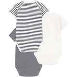 Petit Bateau Navy Stripe Kortærmet Body 3-Pak