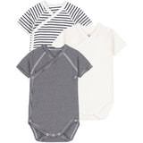 Petit Bateau Navy Stripe Kortærmet Body 3-Pak