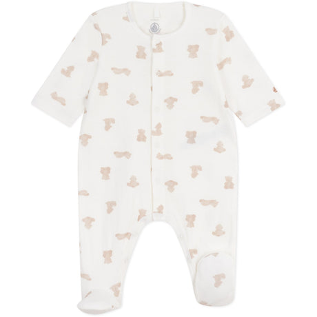 Petit Bateau MARSHMALLOW/BRUN Sleepsuit