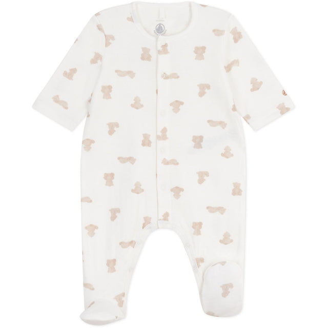 Petit Bateau MARSHMALLOW/BRUN Sleepsuit