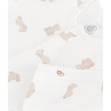 Petit Bateau MARSHMALLOW/BRUN Sleepsuit