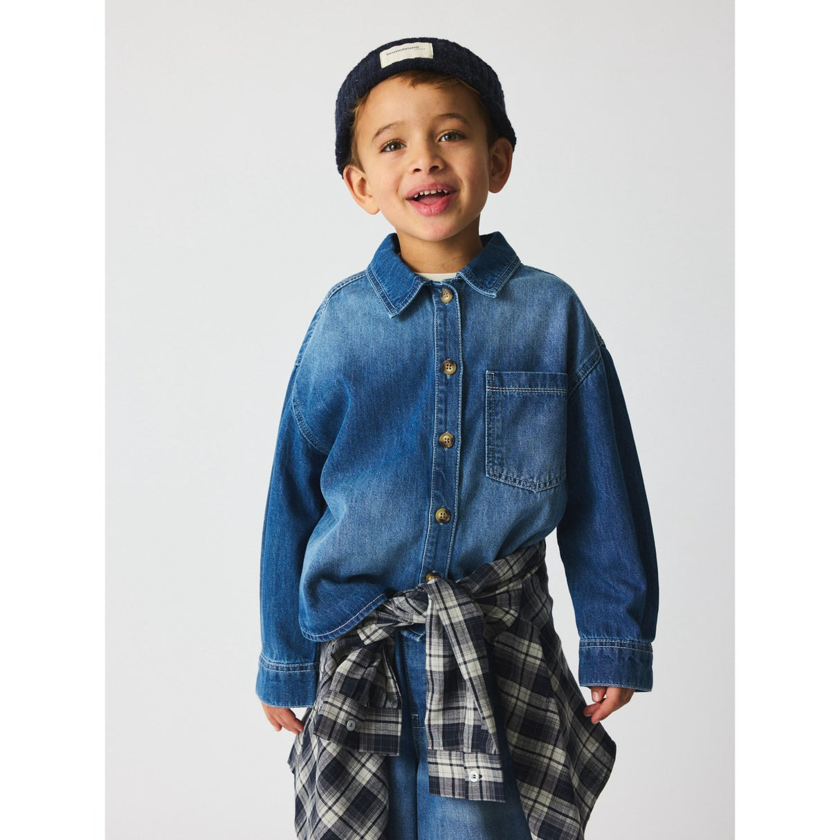 brunobruno nation Mid Blue Denim Ina Denim Skjorte