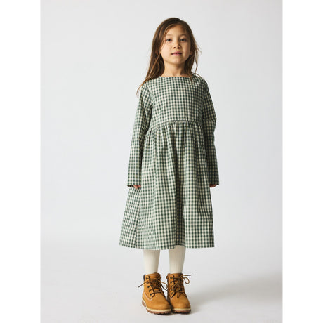brunobruno nation Myrtle Green Check Vita Check Kjole