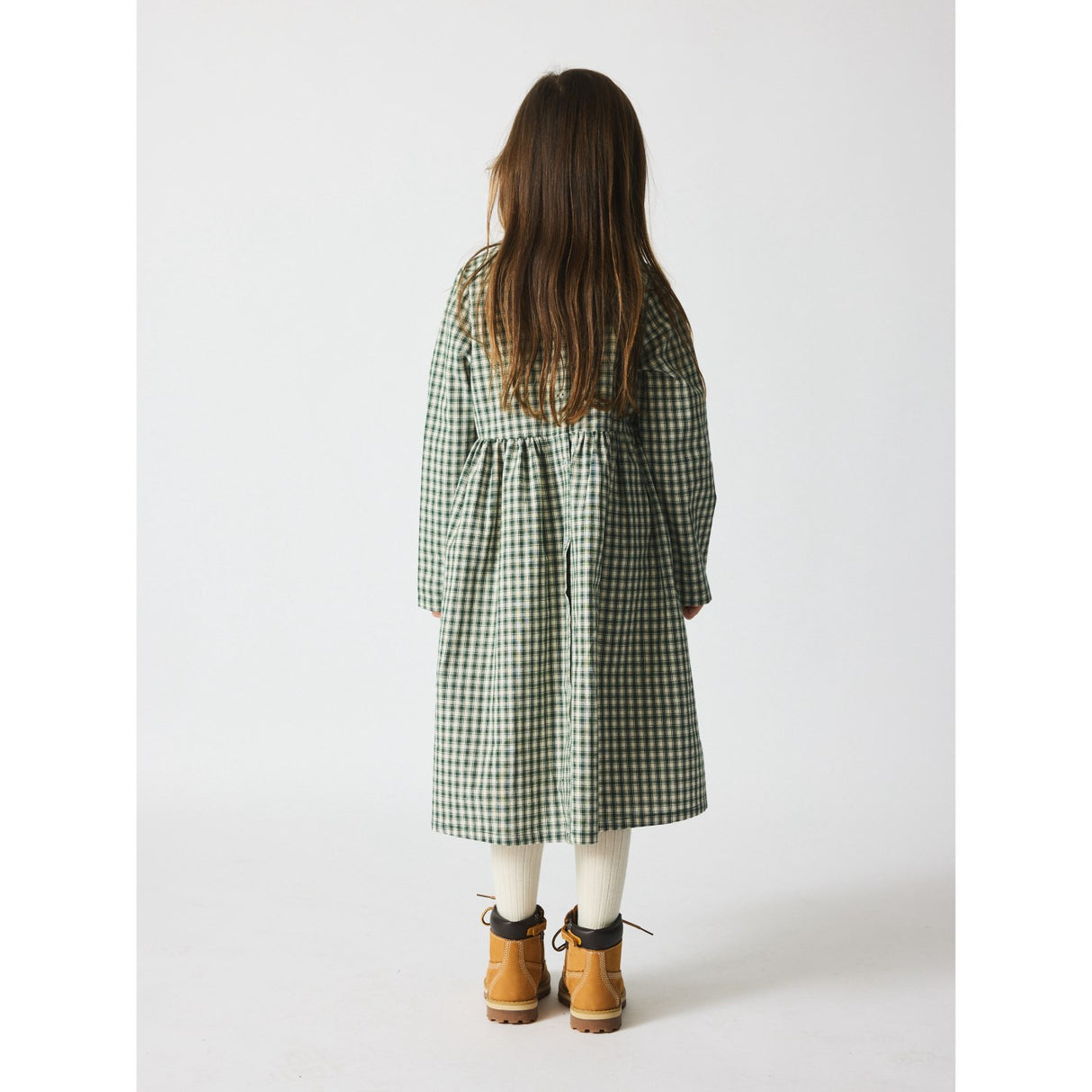 brunobruno nation Myrtle Green Check Vita Check Kjole