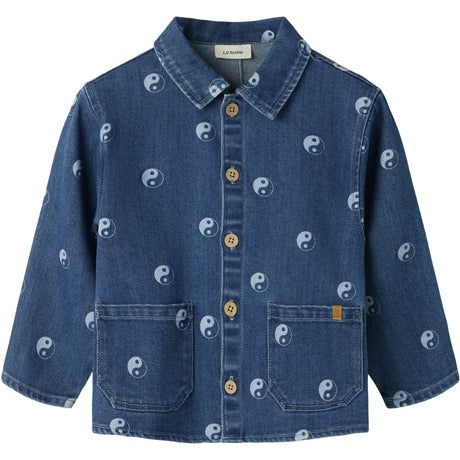 Lil'Atelier Dark Blue Denim Nmmlivo Ls Loose Dnm Skjorte 2001-Se Lil