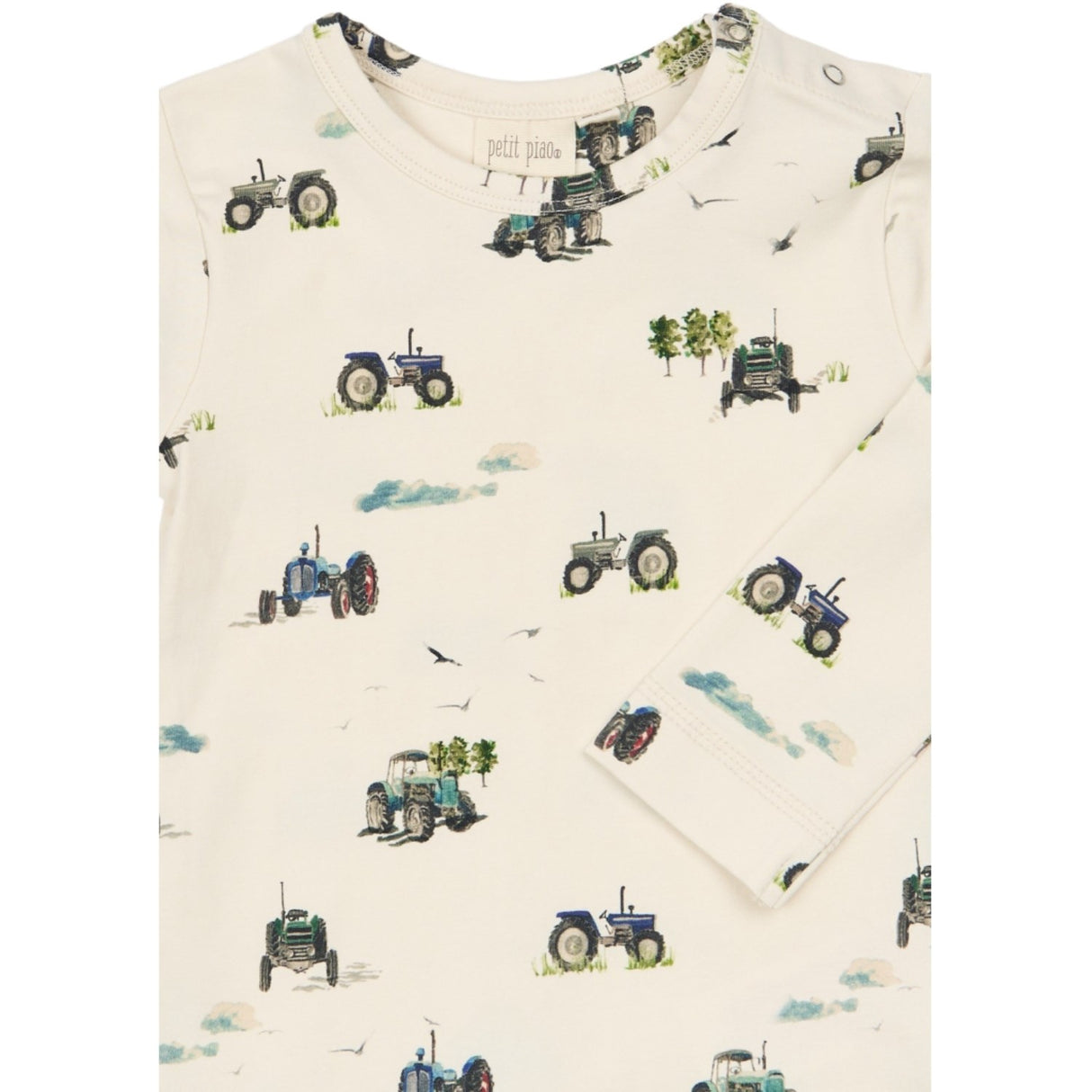Petit Piao Eggnog Tractor Aop Ppstar Bluse