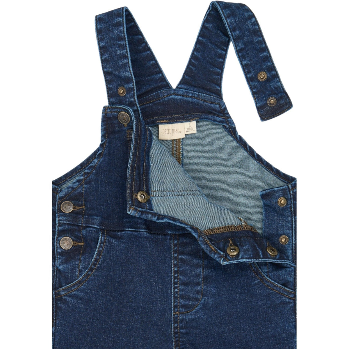 Petit Piao Blue Denim Ppgelm Denim Smækbukser