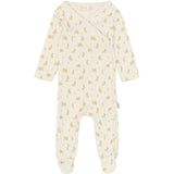 Petit Piao Eggnog Rabbit Aop Ppdio L_S Buksedragt Fold Feet Pointelle Nb