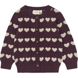 Petit Piao Huckleberry Heart Aop Ppelia Strik Cardigan