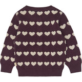 Petit Piao Huckleberry Heart Aop Ppelia Strik Cardigan