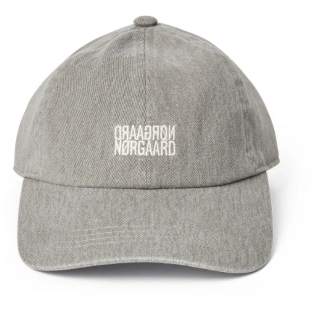 Mads Nørgaard Grey Melange Washed Bomuld Twill Coal Kasket