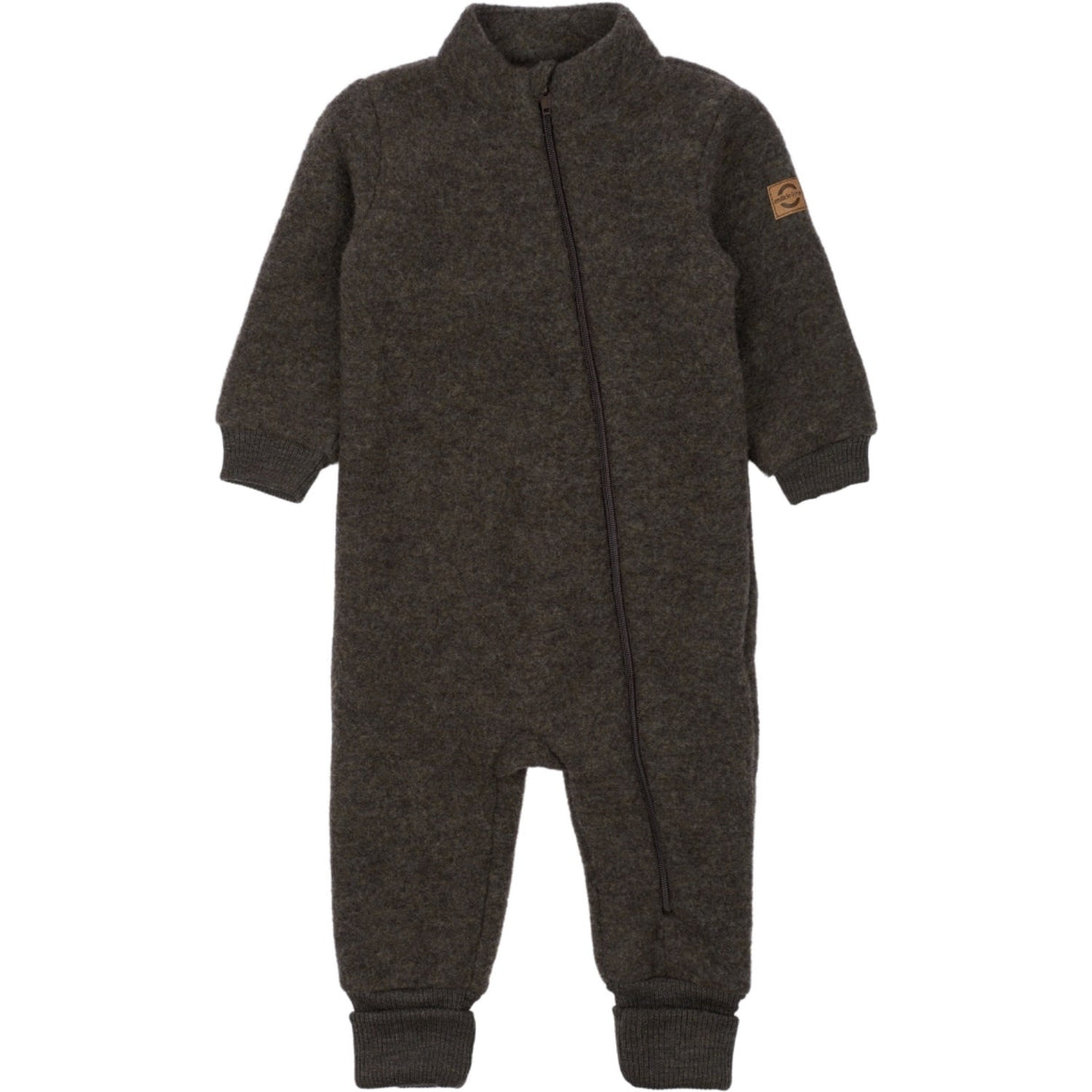 Mikk-Line Dark Brown Melange Uld Dragt Med Rib