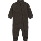 Mikk-Line Dark Brown Melange Uld Dragt Med Rib