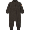 Mikk-Line Dark Brown Melange Uld Dragt Med Rib