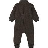 Mikk-Line Dark Brown Melange Uld Dragt Med Rib