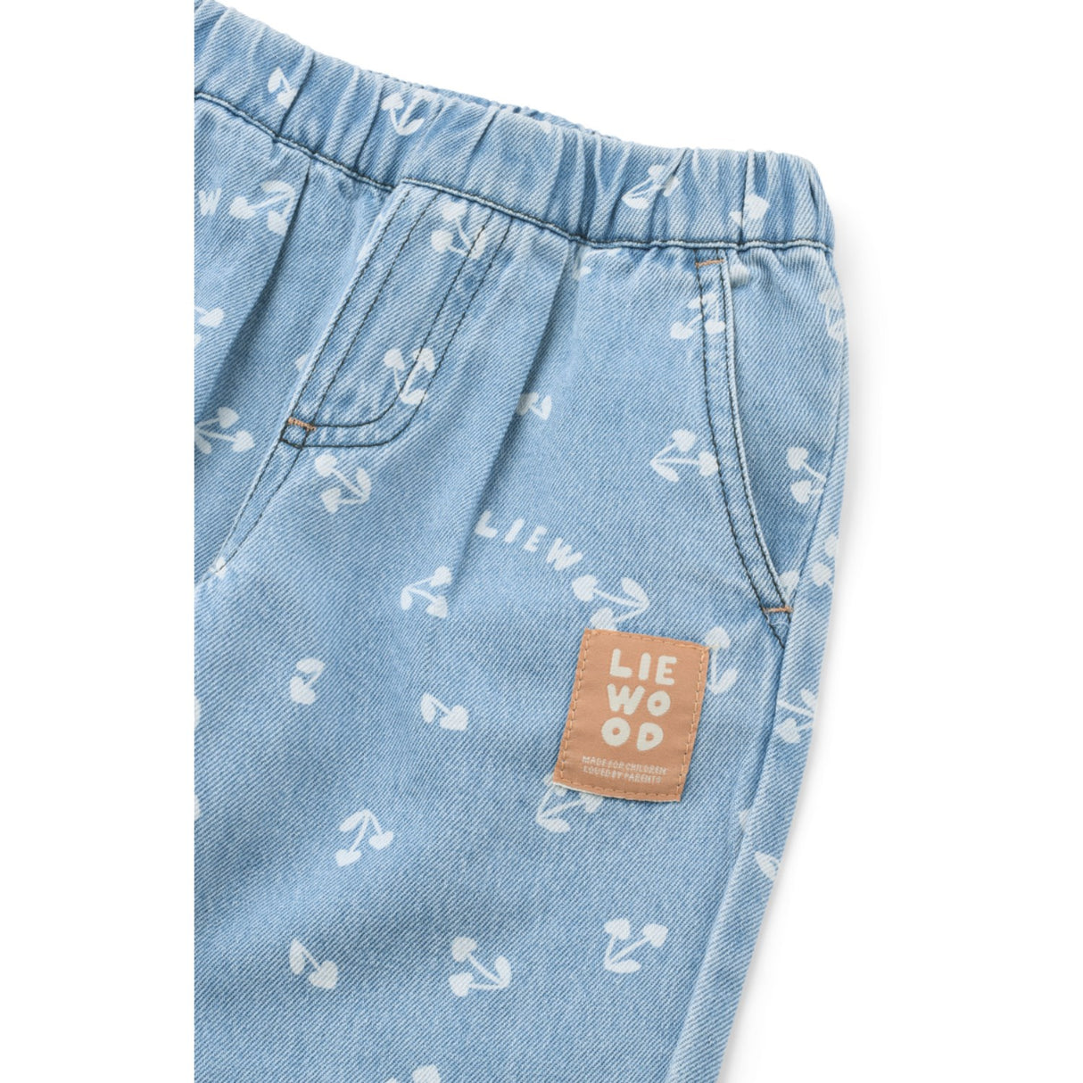 LIEWOOD Cherry Heart Sandy / Denim Borris Light Denim Printed Bukser