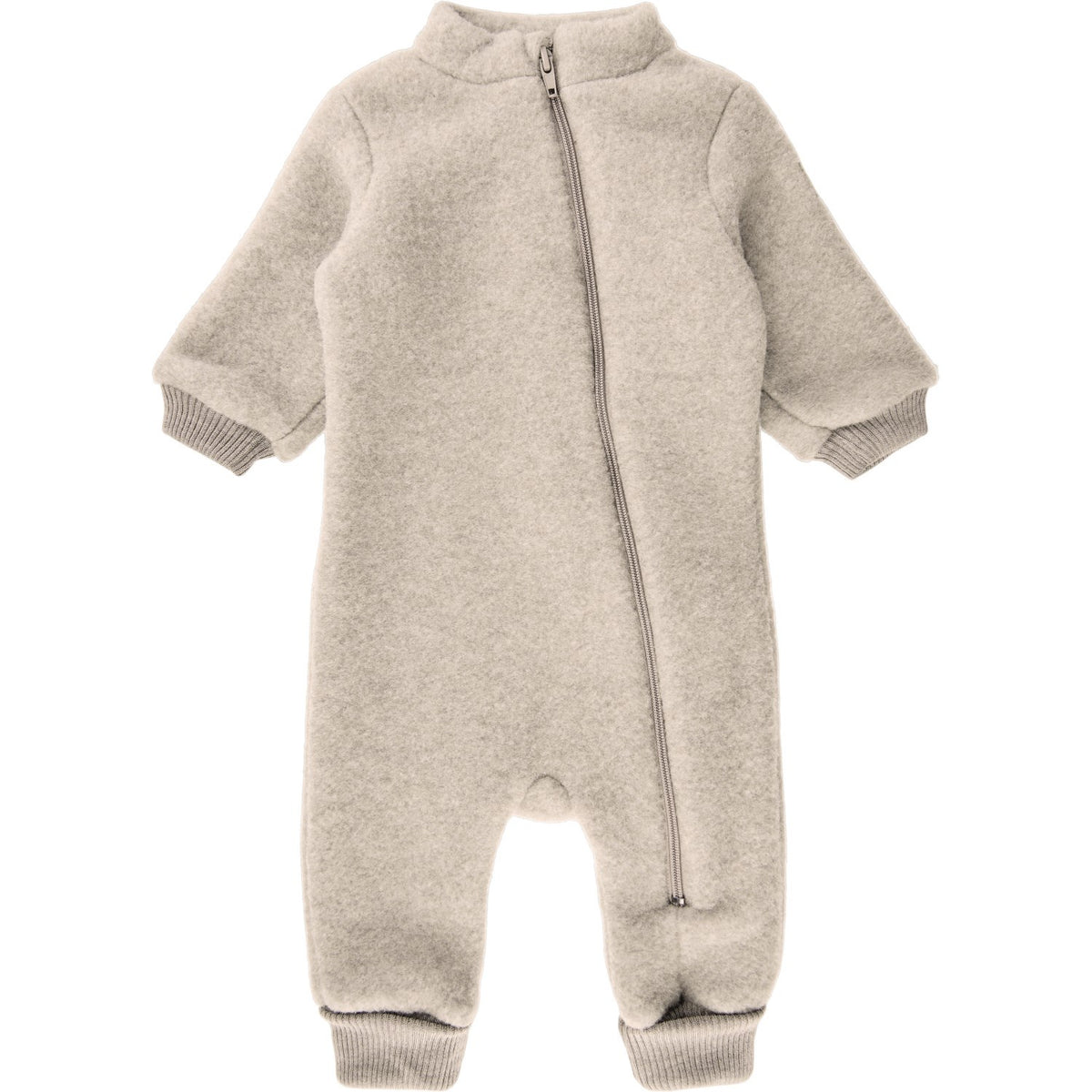 Mikk-Line Melange Offwhite Uld Dragt Med Rib