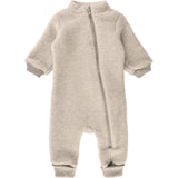 Mikk-Line Melange Offwhite Uld Dragt Med Rib
