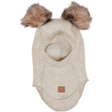 Mikk-Line Uld Elefanthue med Pom Pom Melange Offwhite