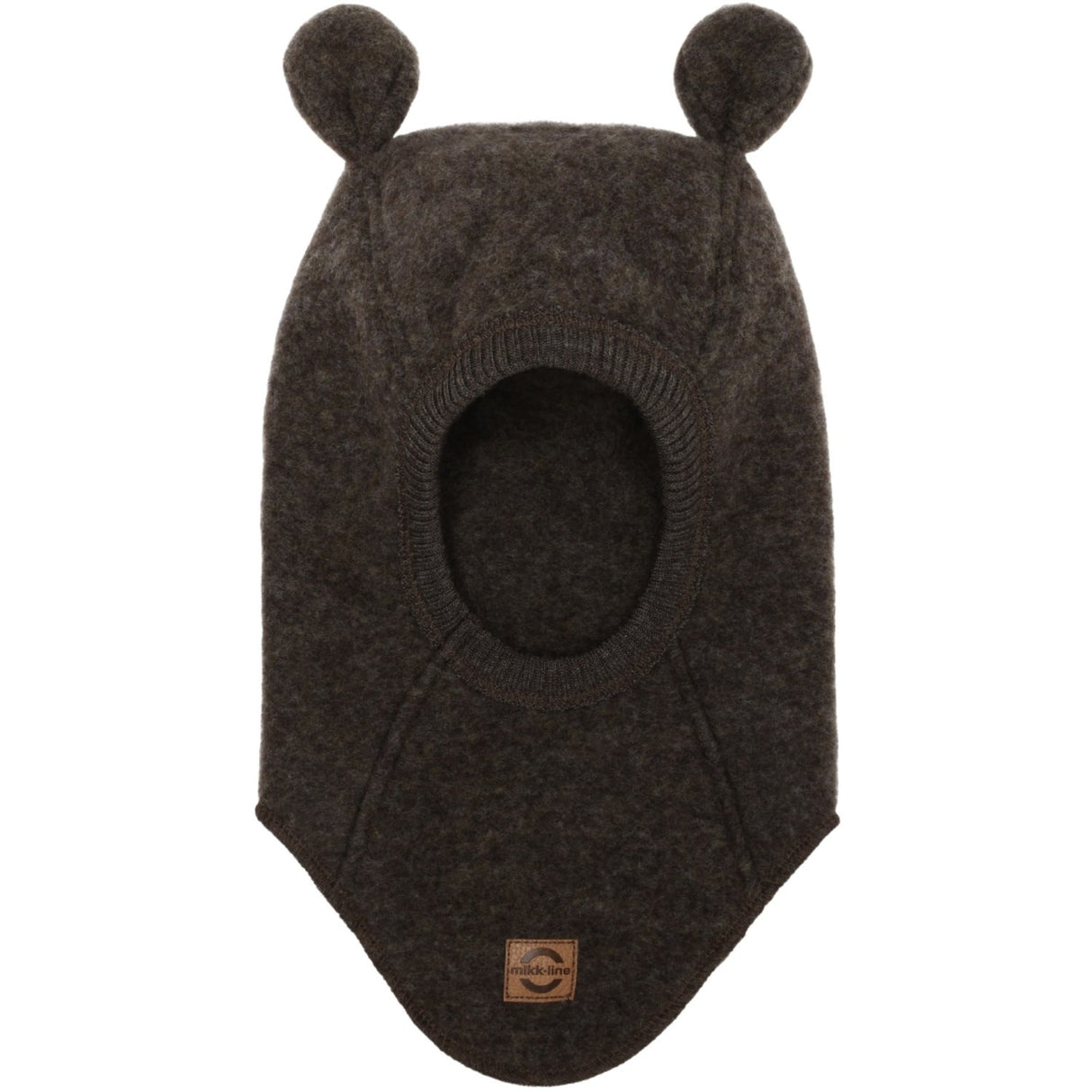Mikk-Line Dark Brown Melange Uld Elefanthue Med Ører
