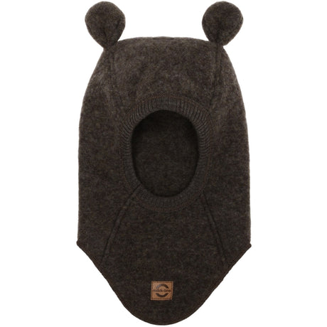 Mikk-Line Dark Brown Melange Uld Elefanthue Med Ører