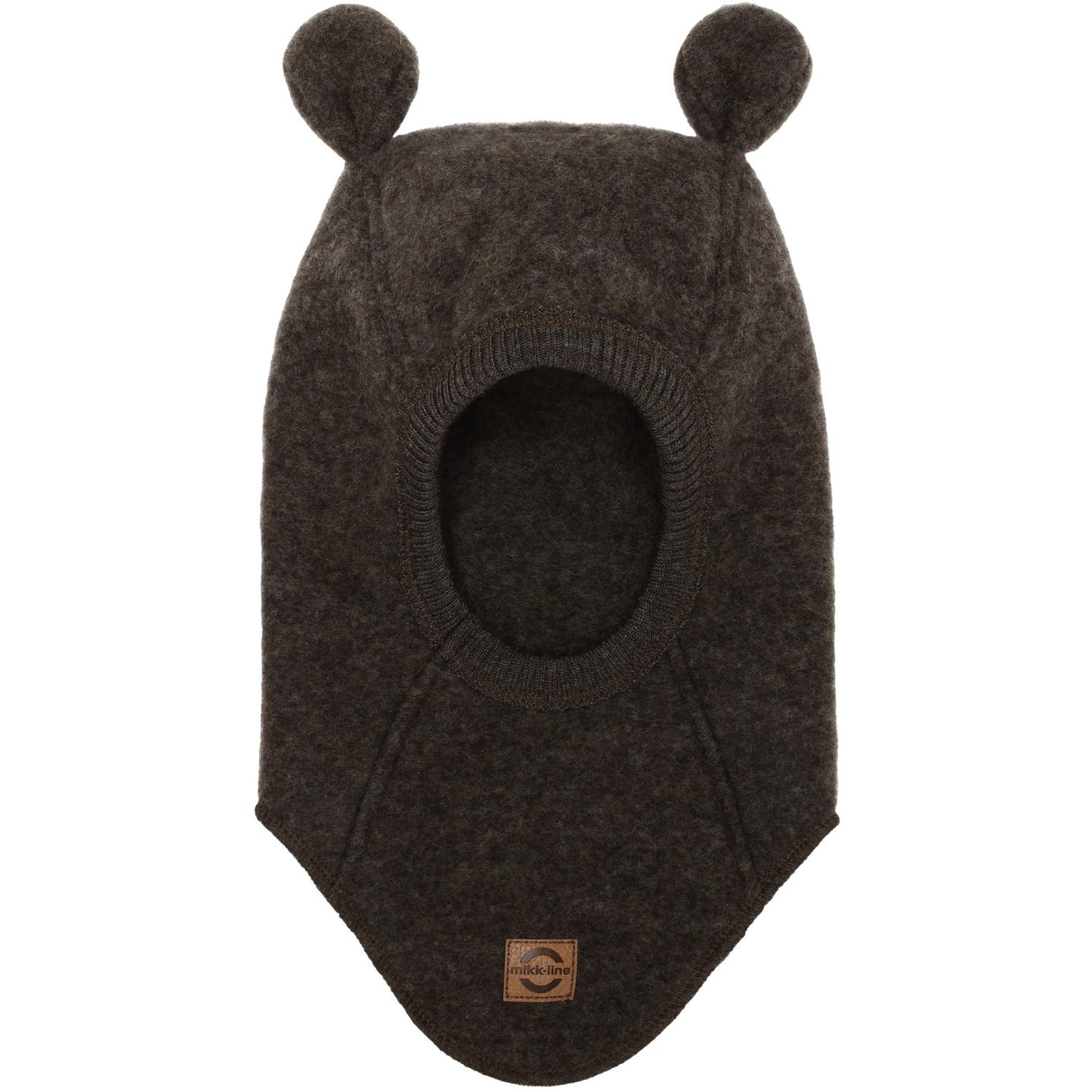 Mikk-Line Dark Brown Melange Uld Elefanthue Med Ører