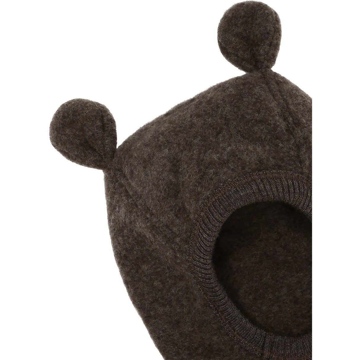 Mikk-Line Dark Brown Melange Uld Elefanthue Med Ører