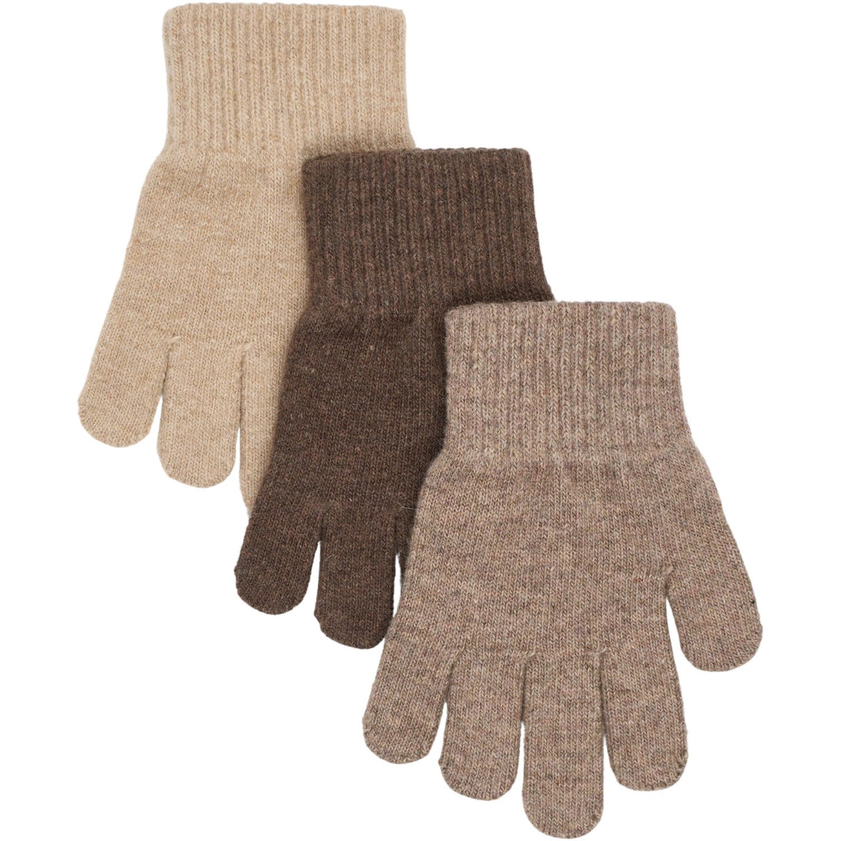 Mikk-Line Beige Melange-Melange Denver-Brown Melange Magic Handsker 3-Pak