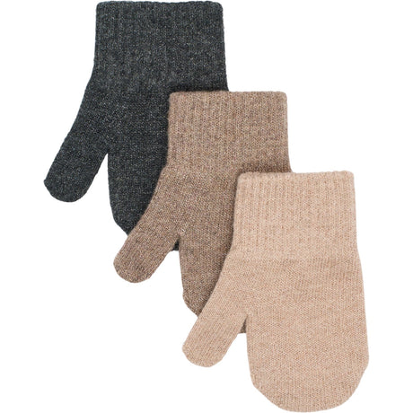 Mikk-Line Rose Melange-Melange Denver-Dark Gray Melange Magic Vanter 3-Pak Med Lurex