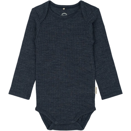 Mikk-Line Melange Blue Nights Merino Uld Ls Body
