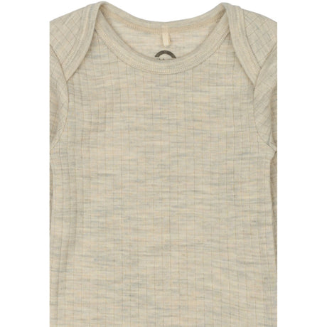 Mikk-Line Melange Offwhite Merino Uld Ls Body