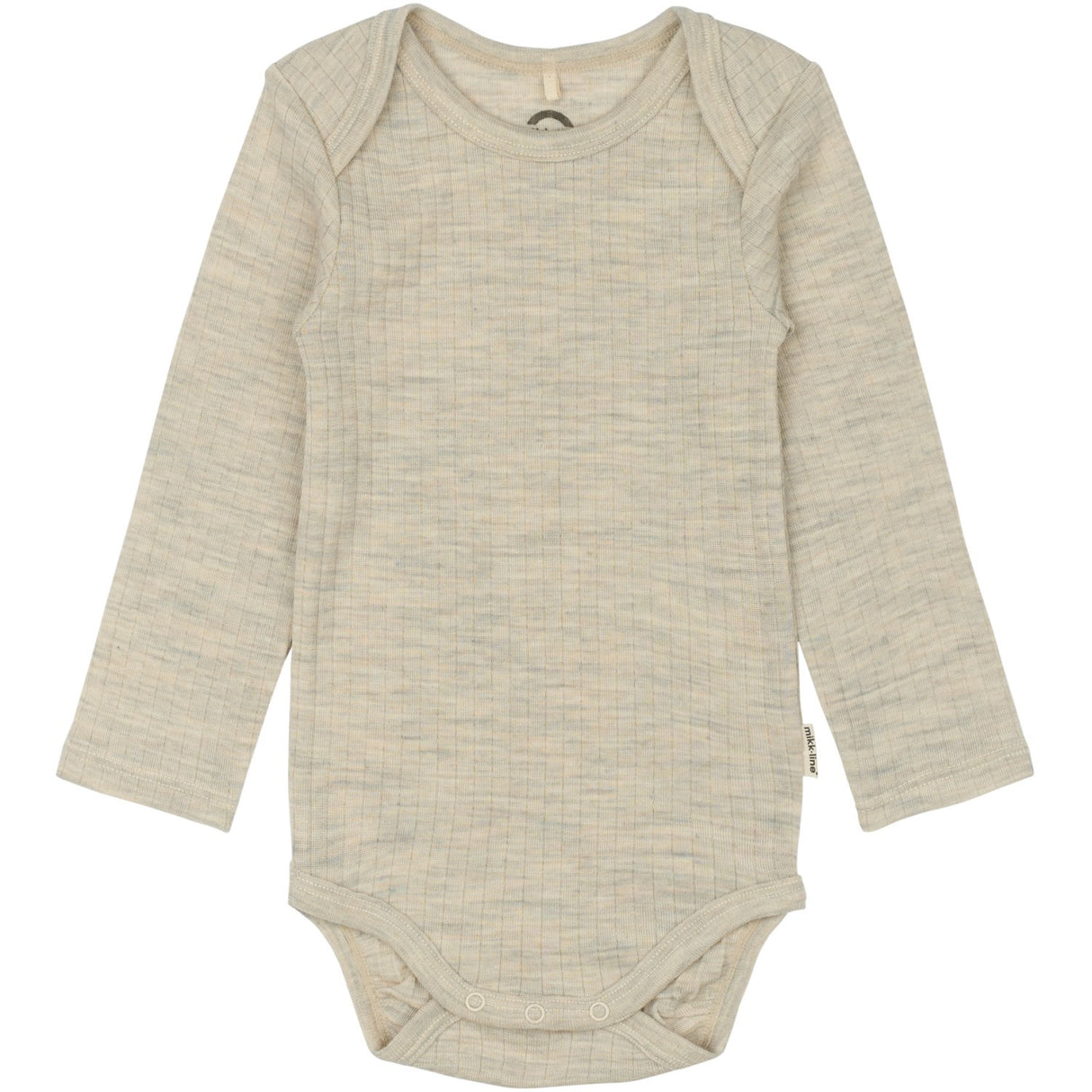 Mikk-Line Melange Offwhite Merino Uld Ls Body