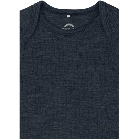 Mikk-Line Melange Blue Nights Merino Uld Ls Body
