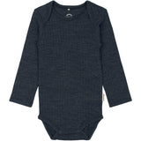 Mikk-Line Melange Blue Nights Merino Uld Ls Body