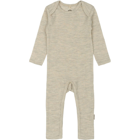 Mikk-Line Melange Offwhite Merino Uld Ls Dragt
