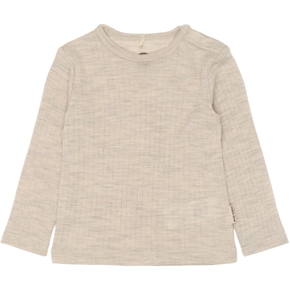 Mikk-Line Melange Offwhite Merino Uld Ls Top