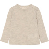 Mikk-Line Melange Offwhite Merino Uld Ls Top