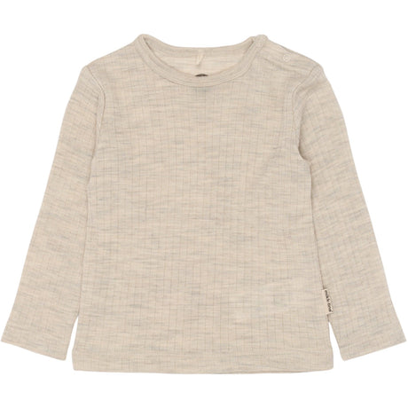 Mikk-Line Melange Offwhite Merino Uld Ls Top