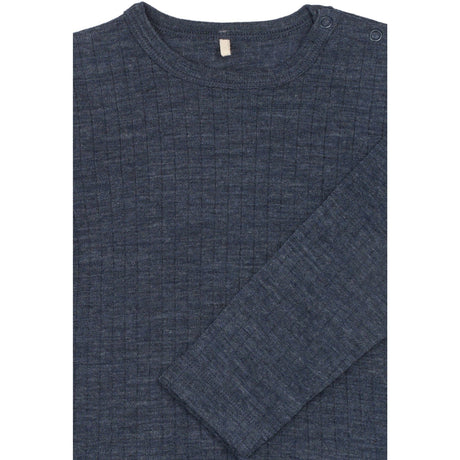 Mikk-Line Melange Blue Nights Merino Uld Ls Top