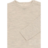 Mikk-Line Melange Offwhite Merino Uld Ls Top