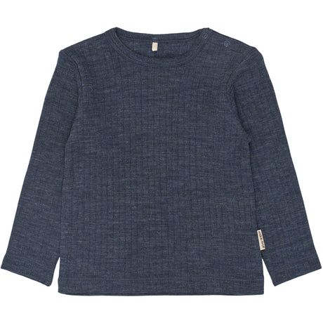 Mikk-Line Melange Blue Nights Merino Uld Ls Top